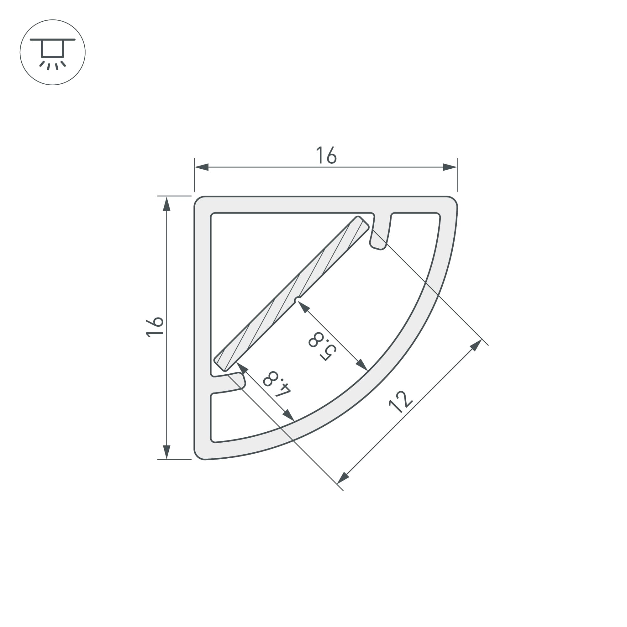 Профиль WPH-KANT-H16-2000 OPAL (Arlight, Пластик) 023166 Arlight — фото 3