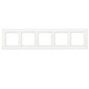 Рамка 5-постов; термопласт; белый матовый; Eco Deco, Jung EPD485WWM