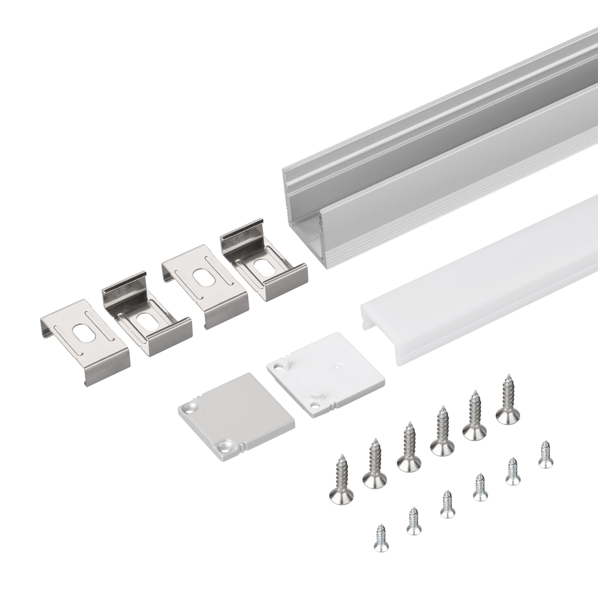 Профиль с экраном SL-SLIM20-H20-2000 ANOD+OPAL (Arlight, Алюминий) 036836 — фото 3