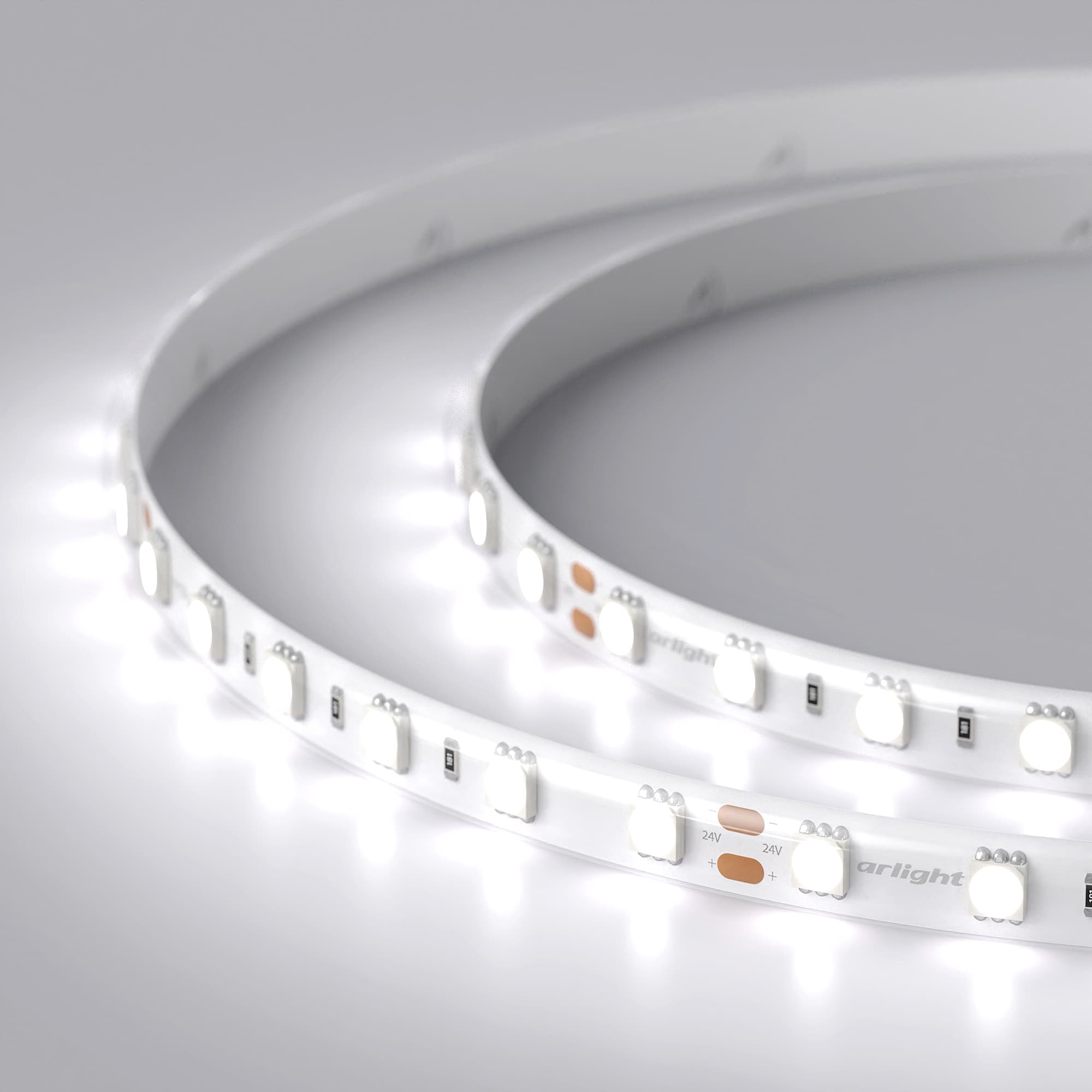 Светодиодная лента RTW 2-5000SE 24V White 2x (5060, 300 LED, LUX) (Arlight, 14.4 Вт/м, IP65) 014626(B) — фото 5
