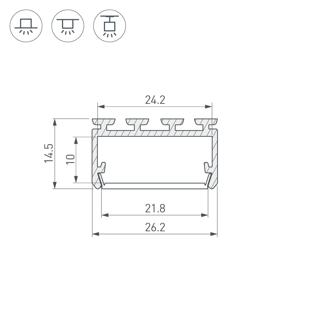 Профиль PLS-LOCK-H15-2000 ANOD (Arlight, Алюминий) 027737 Arlight — фото 3