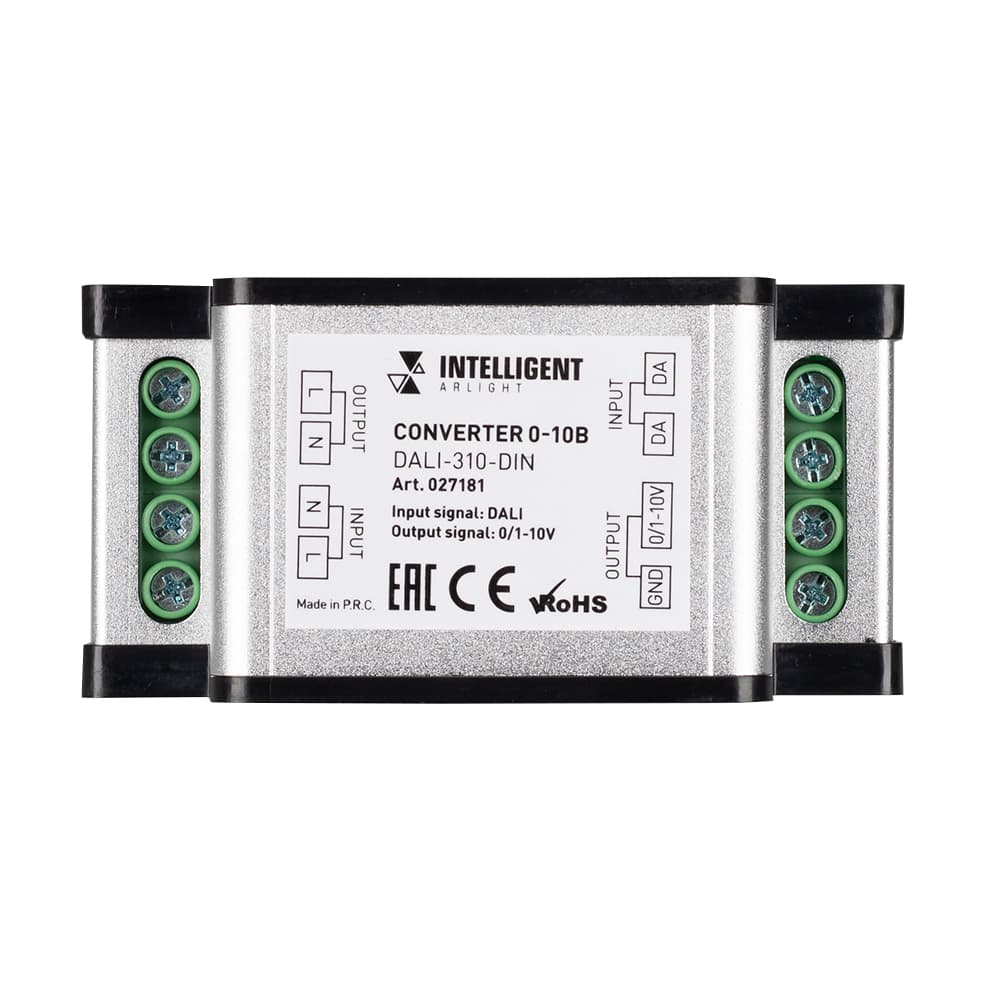INTELLIGENT ARLIGHT Конвертер 0-10В DALI-310-DIN (AC 230V, DALI, 0-10) (IARL, -) 027181 — фото 2