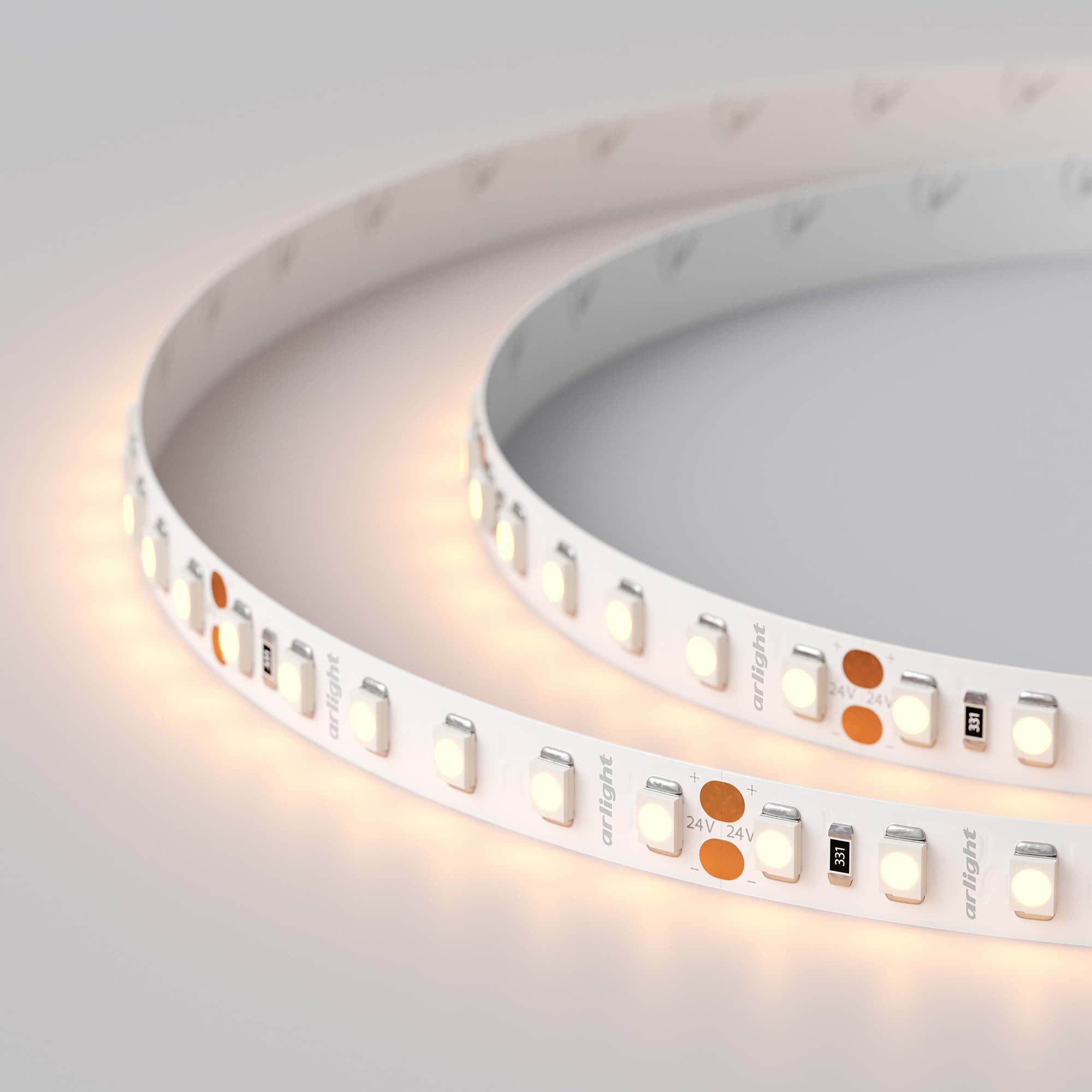 Светодиодная лента RT 2-5000 24V Warm2400 2x (3528, 600 LED, LUX) (Arlight, 9.6 Вт/м, IP20) 018090(B) — фото 4