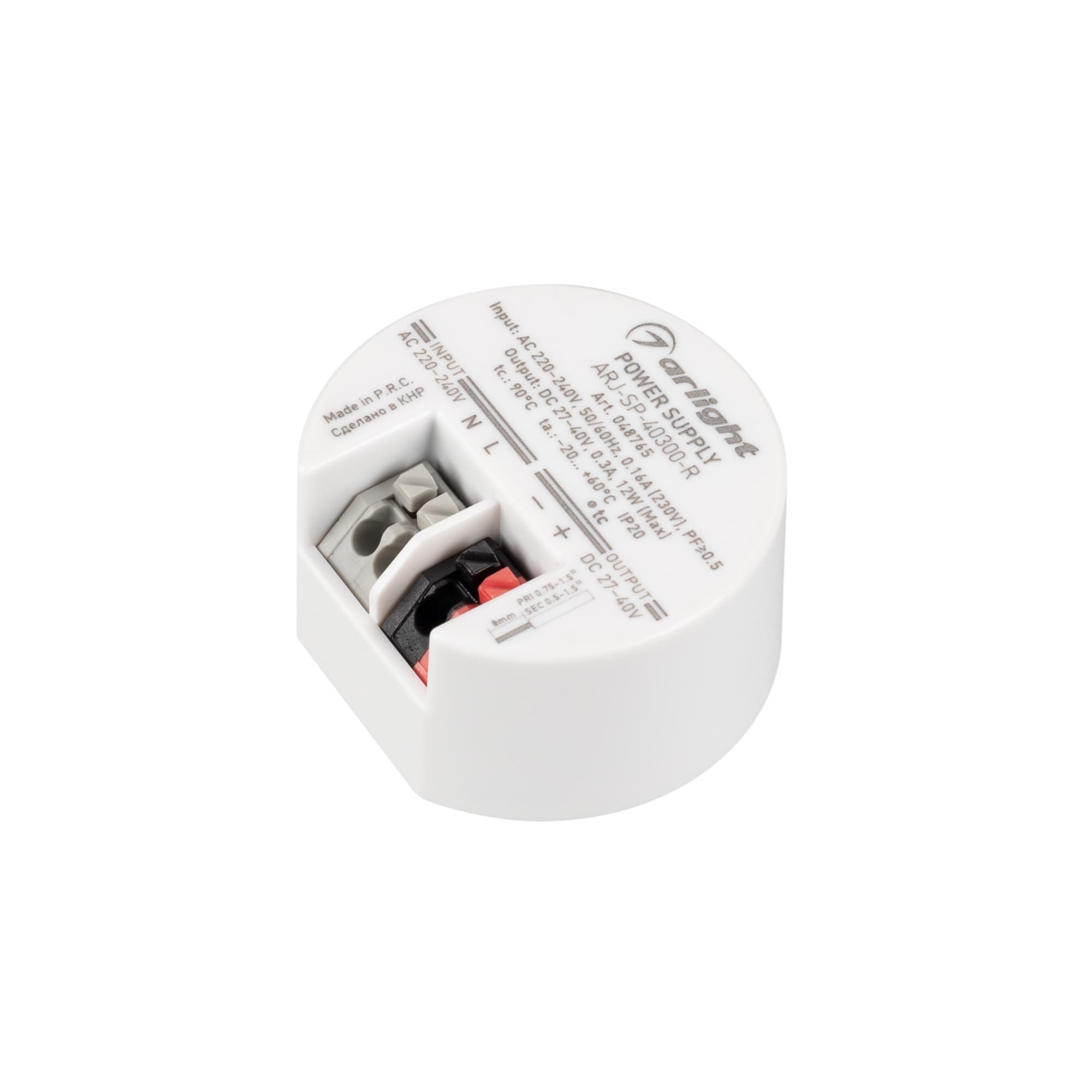 Блок питания ARJ-SP-40300-R (12W, 27-40V, 300mA) (Arlight, IP20 Пластик, 5 лет) 048765