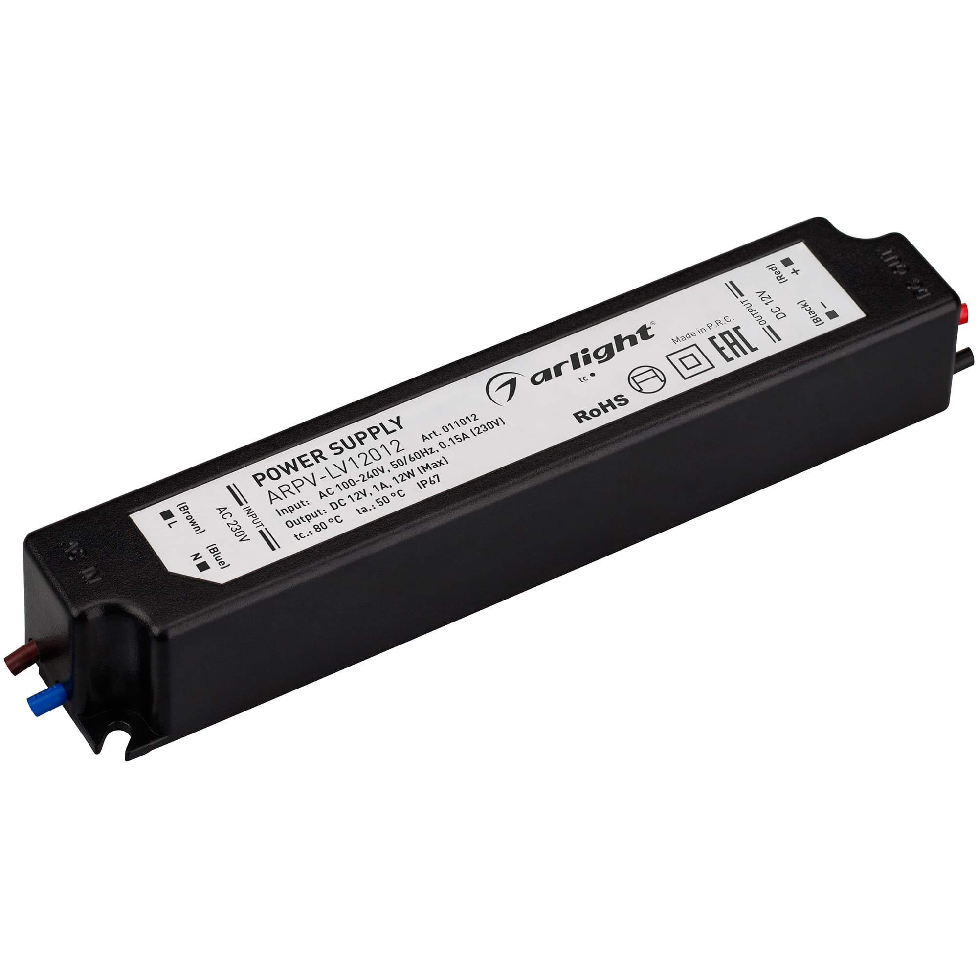 Блок питания ARPV-LV12012 (12V, 1.0A, 12W) (Arlight, IP67 Пластик, 2 года) 011012 Arlight — фото 1