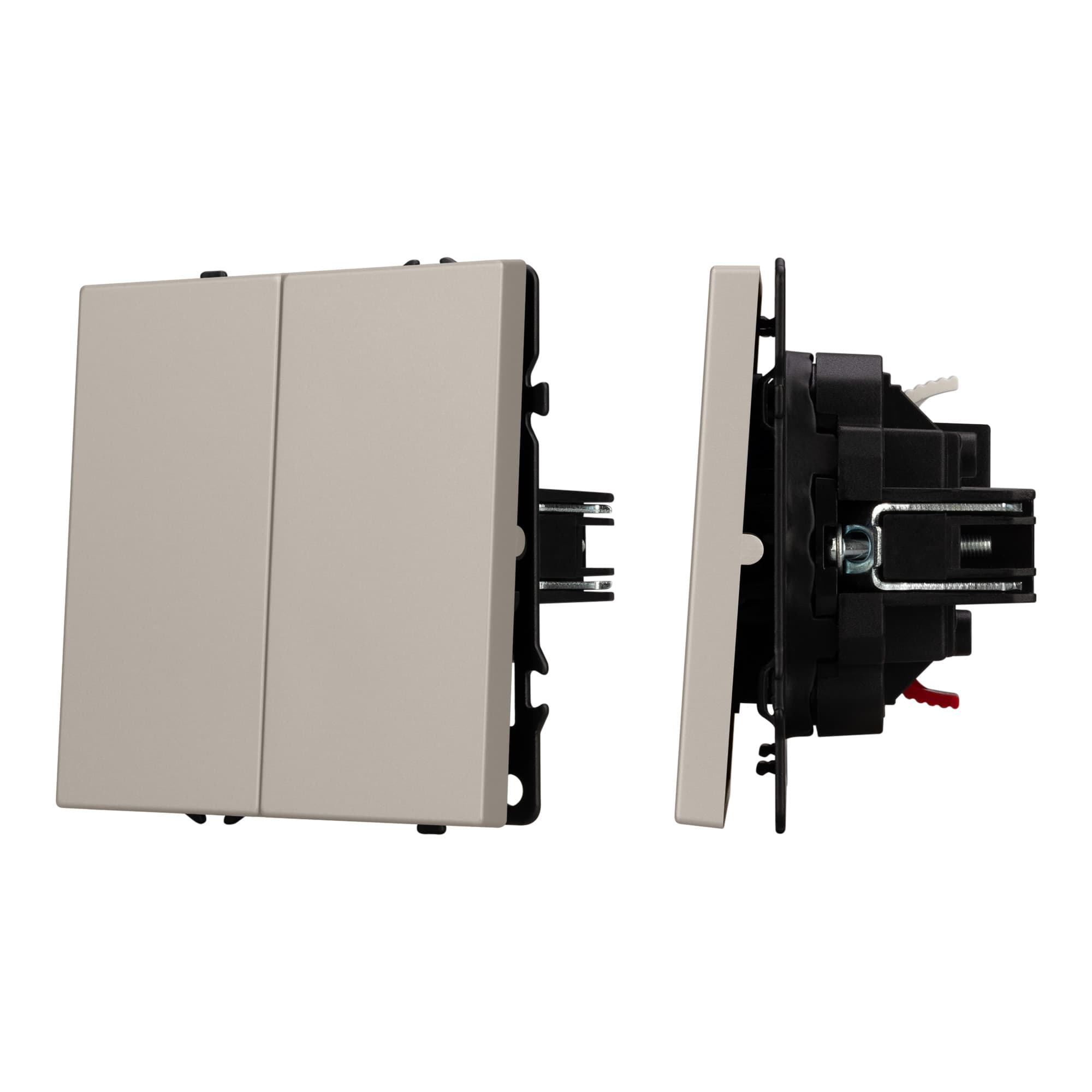 Механизм выключателя двухклавишный непроходной SWT-NOBE-MK02-SFPL-CA (230V, 10A) (Arlight, Кашемир) 059419