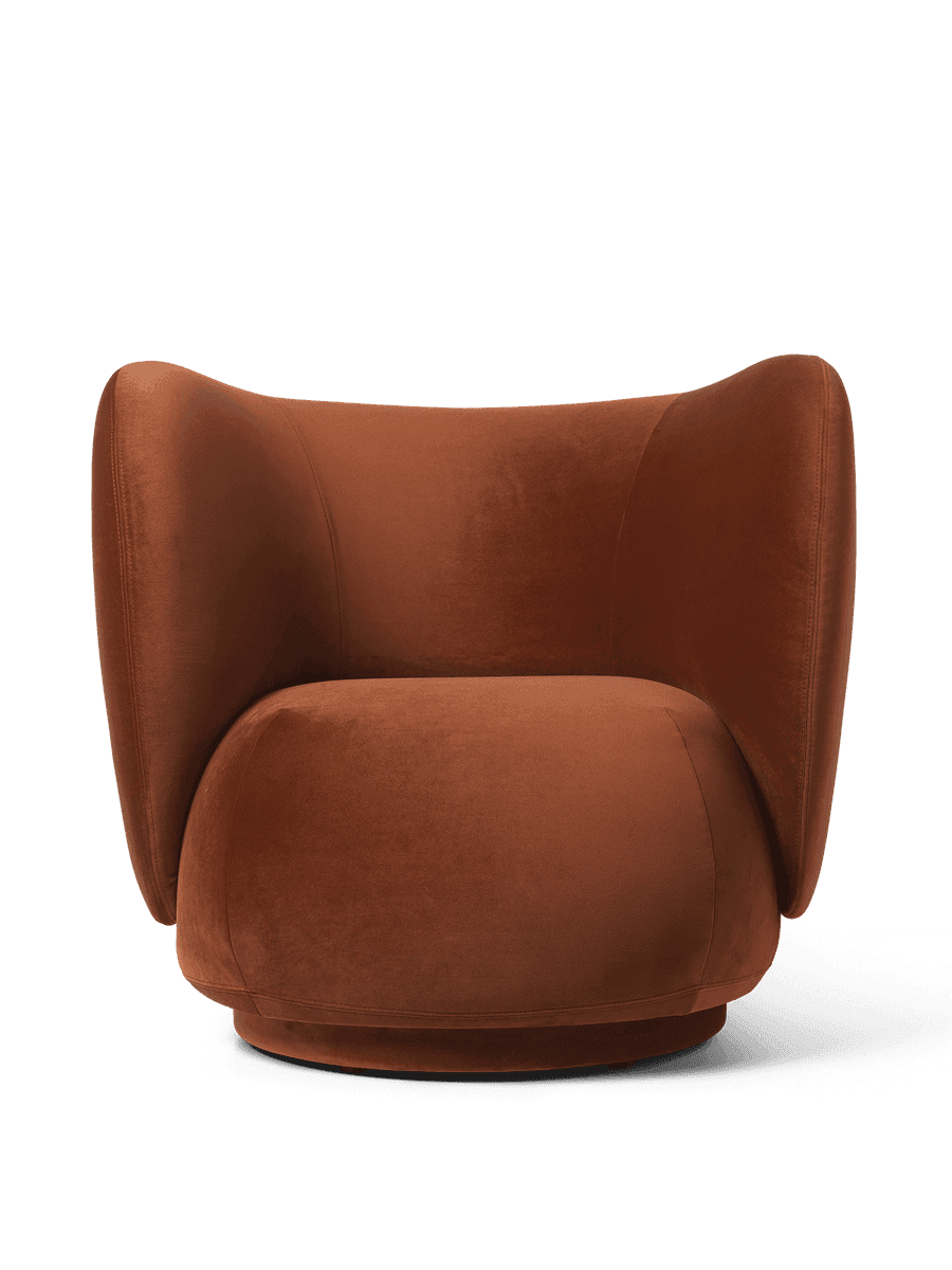 Ferm Living Rico Lounge Chair - Swivel - Rich Velvet - Rust ferm LIVING — фото 1