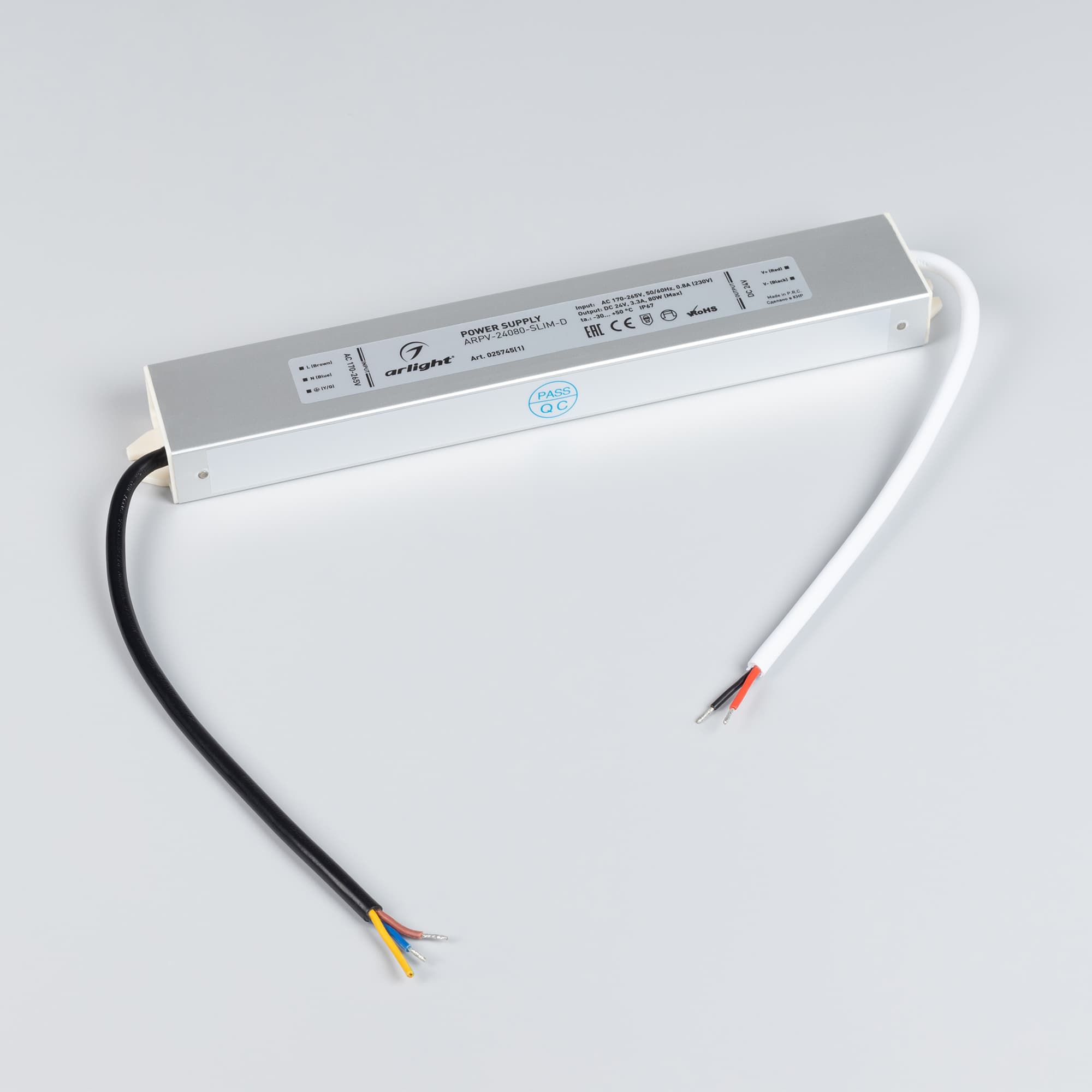 Блок питания ARPV-24080-SLIM-D (24V, 3.3A, 80W) (Arlight, IP67 Металл, 3 года) 025745(1) — фото 2