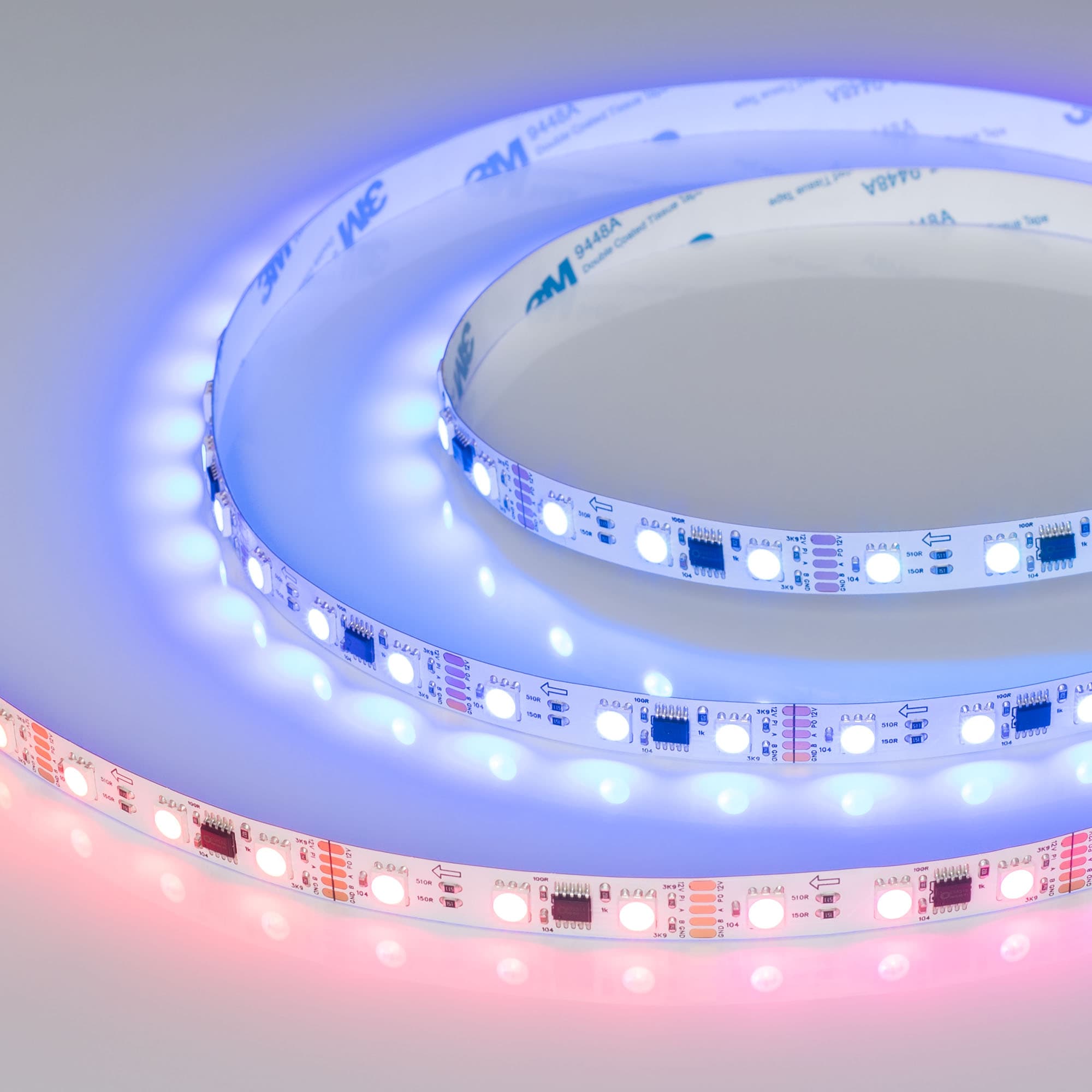 Светодиодная лента DMX-B60-10mm 12V RGB-PX3 (14 W/m, IP20, 5060, 5m) (Arlight, -) 039174 — фото 1