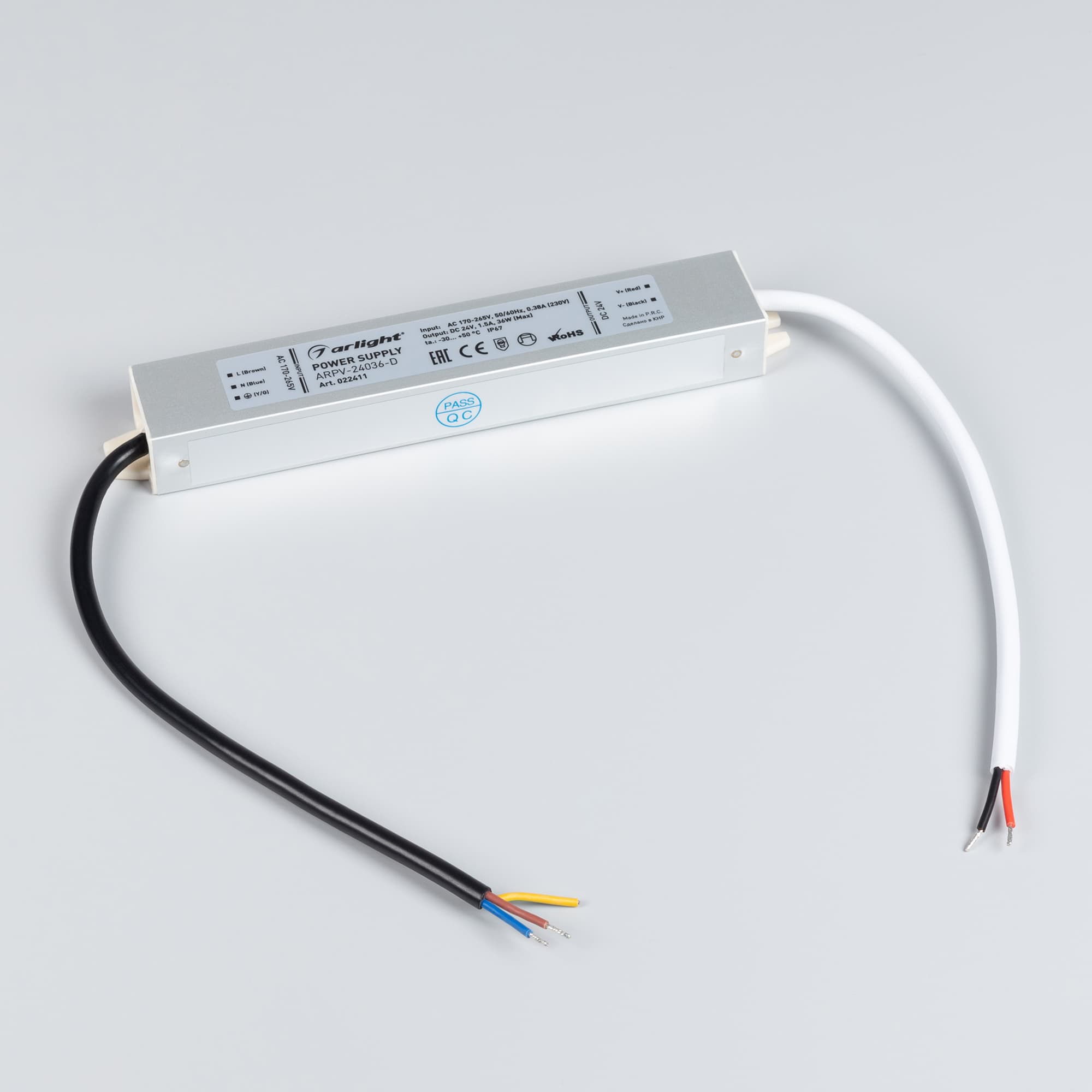 Блок питания ARPV-24036-D (24V, 1.5A, 36W) (Arlight, IP67 Металл, 3 года) 022411 Arlight — фото 2
