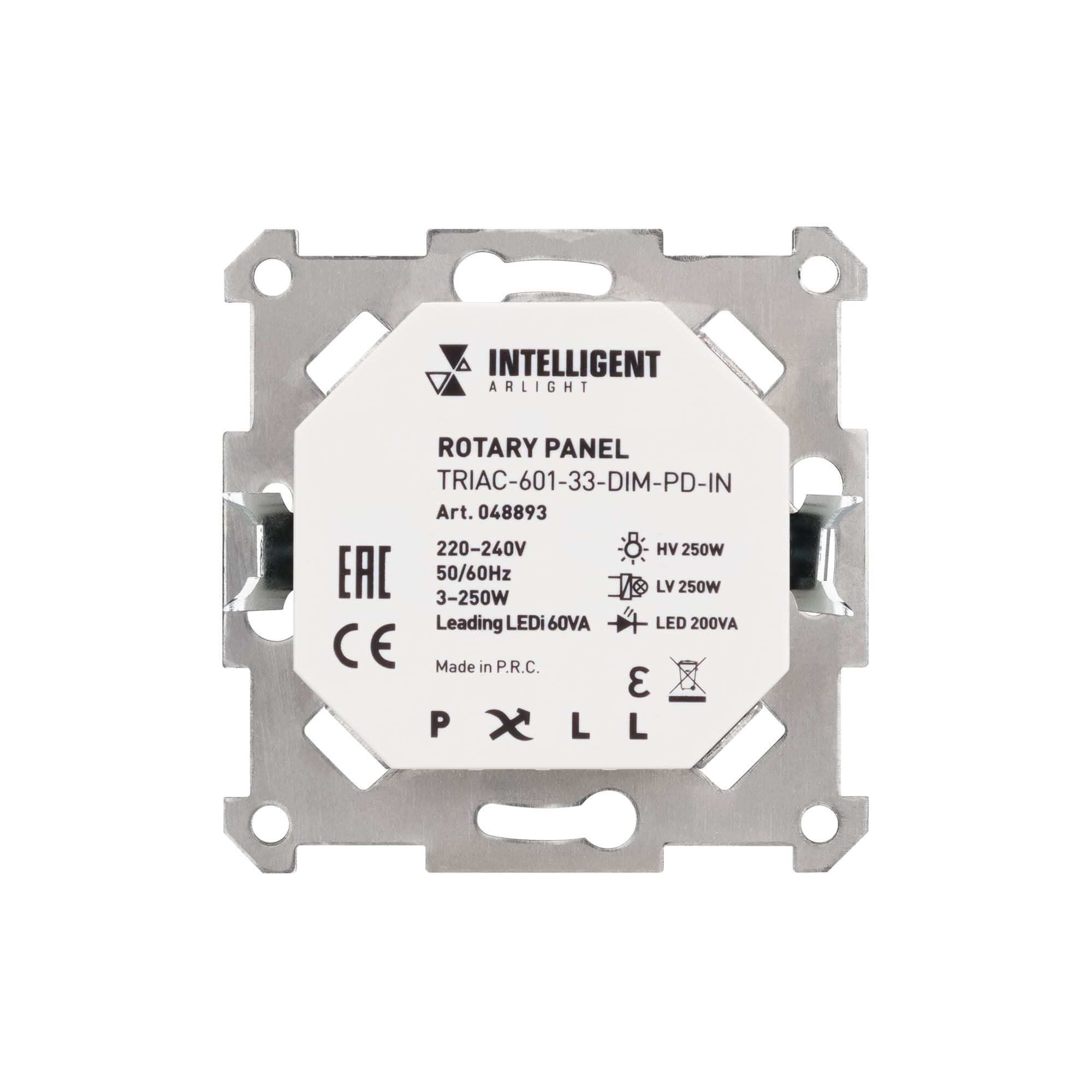 INTELLIGENT ARLIGHT Роторная панель TRIAC-601-33-DIM-PD-IN (230V, 1x1A, Механизм) (IARL, IP20 Металл, 3 года) 048893 Arlight — фото 2