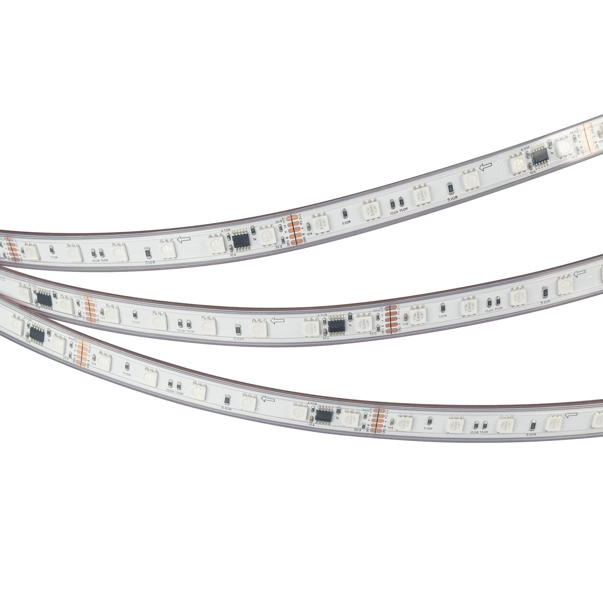 Светодиодная лента герметичная DMX-PFS-B60-12mm 24V RGB-PX6 (14 W/m, IP68, 5060, 5m) (Arlight, -) 039608 — фото 3
