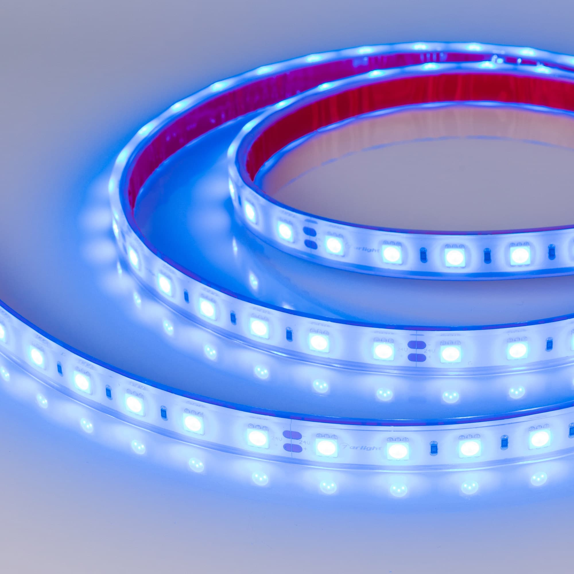 Светодиодная лента герметичная RTW-PFS-B60-13mm 24V Blue (14.4 W/m, IP68, 5060, 5m) (Arlight, 14.4 Вт/м, IP68) 036171 — фото 1