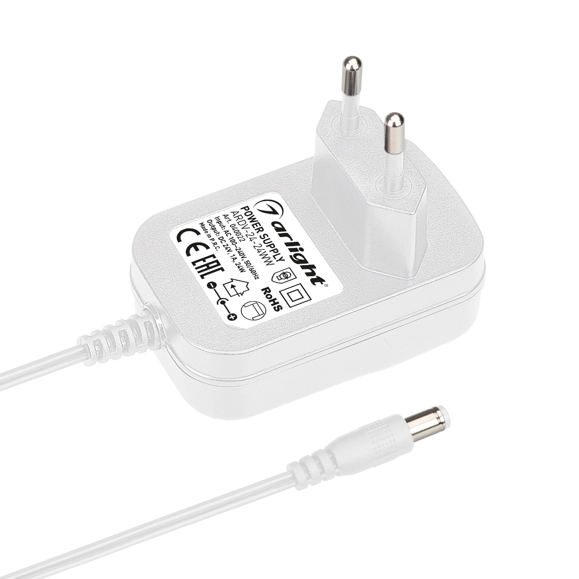 Блок питания ARDV-24-24WW (24V, 1A, 24W) (Arlight, Адаптер, 3 года) 040022 Arlight — фото 1