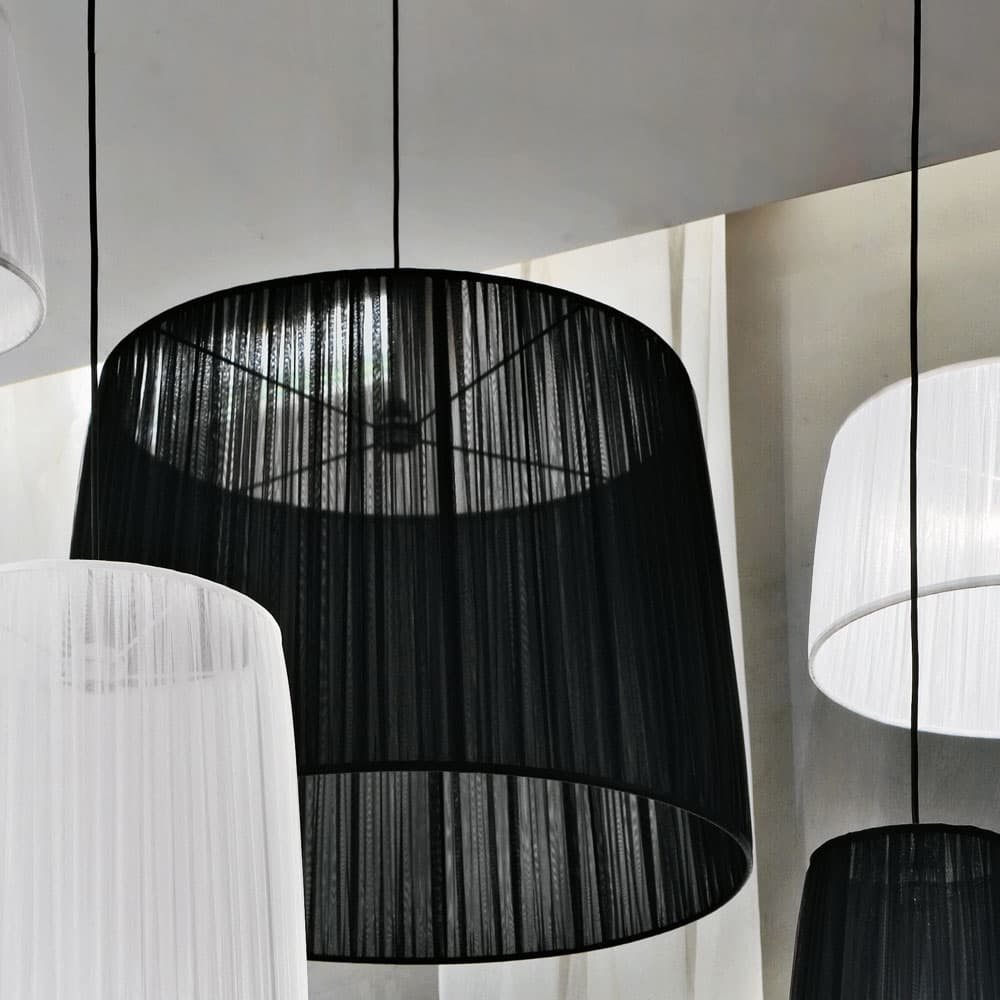 Adriani & Rossi Lampada Paralume in organza bianco e nero