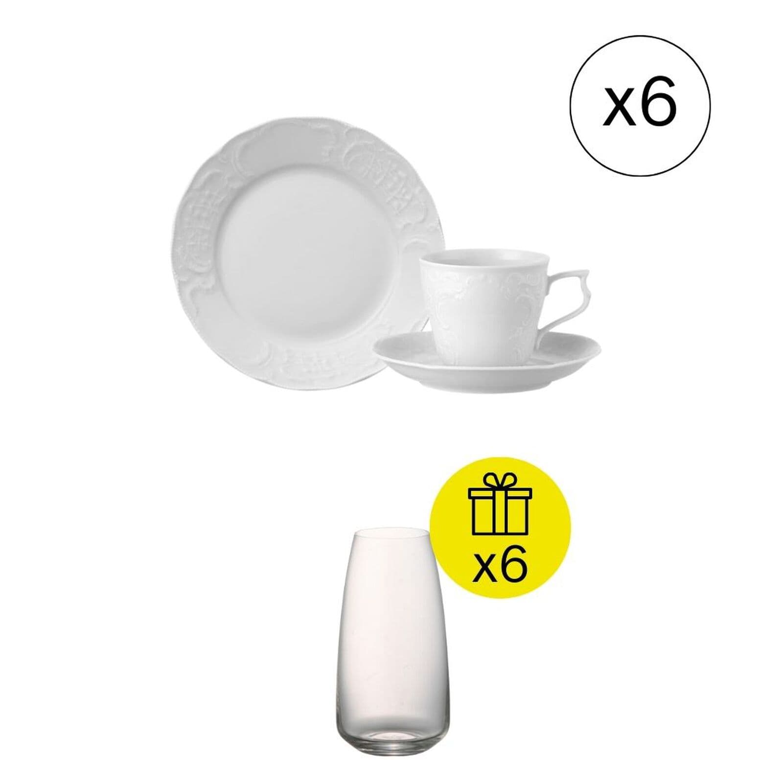 Rosenthal Set da Colazione per 6 persone, Premium 18-pezzi con Regalo — фото 1