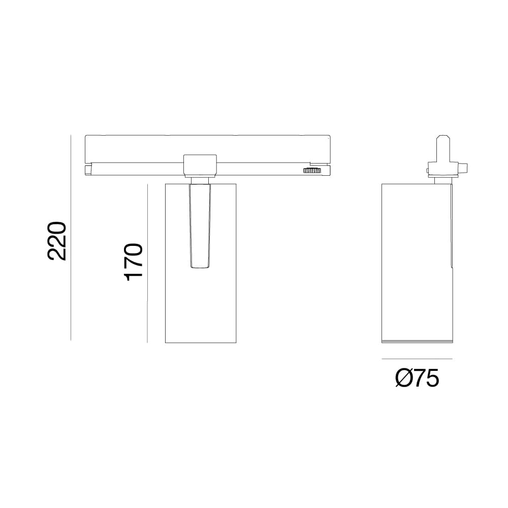 Трековый светильник Artemide Vector трековый 75, 52° регулируемая температура белый DALI чёрный — фото 4