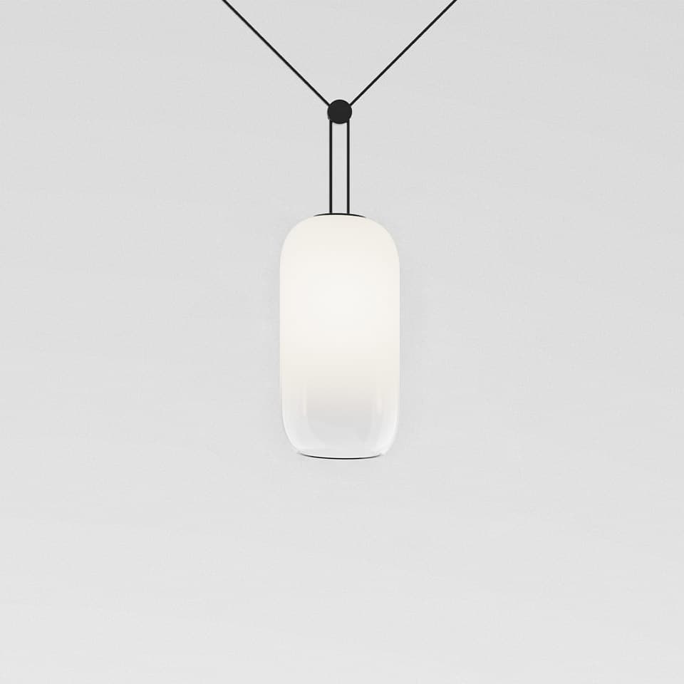 Подвесной светильник Artemide Funivia с вилкой, Gople рассеиватель, белый — фото 4