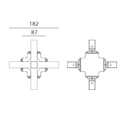 Бра Artemide Alphabet of light system, настенный/потолочный, X стык, 3500K, без питания, Белый — фото 4