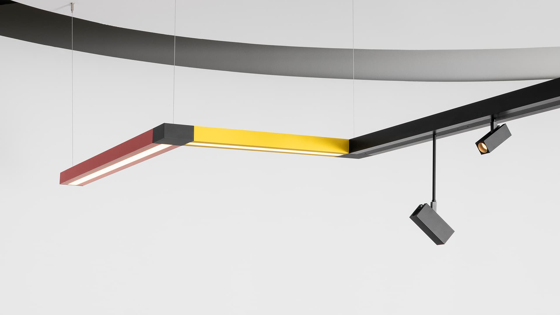 Подвесной светильник Artemide Katà Métron, трековый + отражённый свет, 4000K, 1184, жёлтый, жёлтый — фото 2