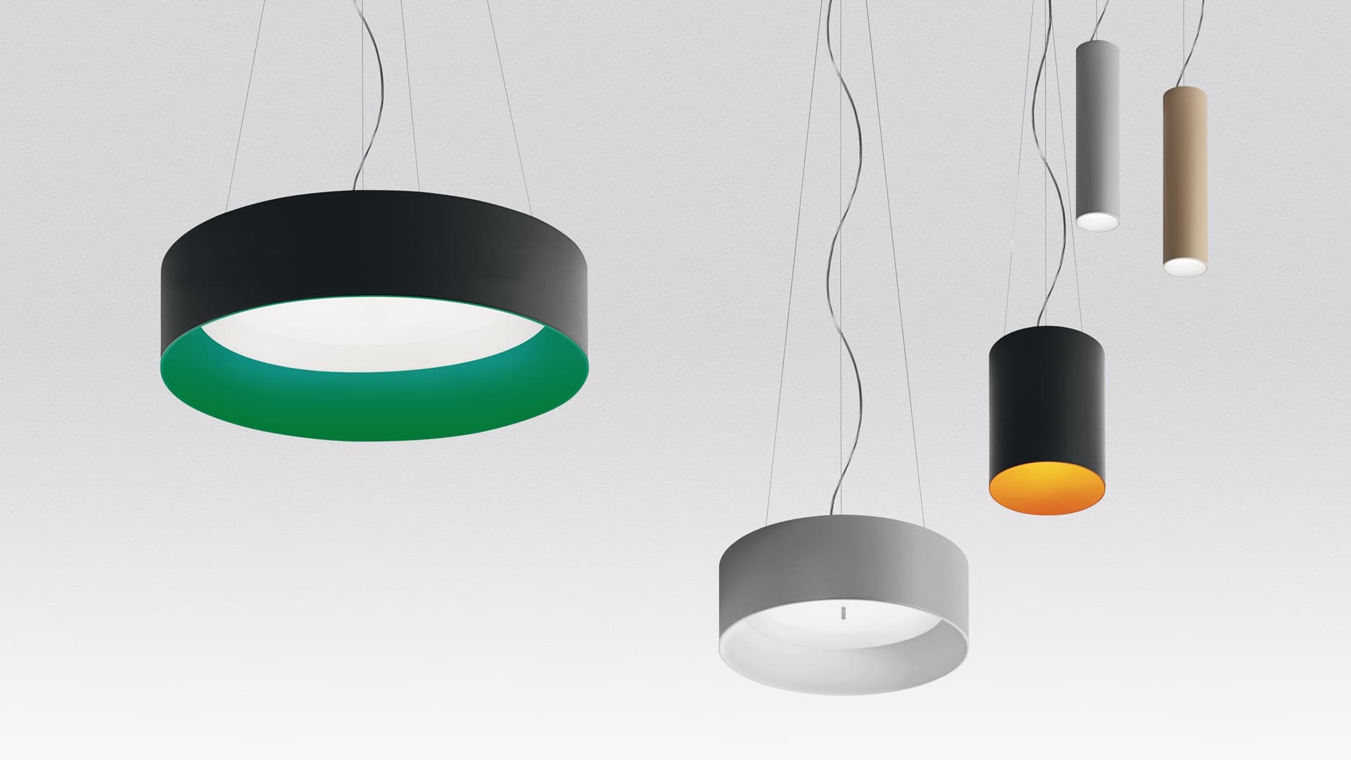 Подвесной светильник Artemide Tagora подвес 970, прямой свет, с диммированием, серый/белый, серый/белый (M248961) — фото 1