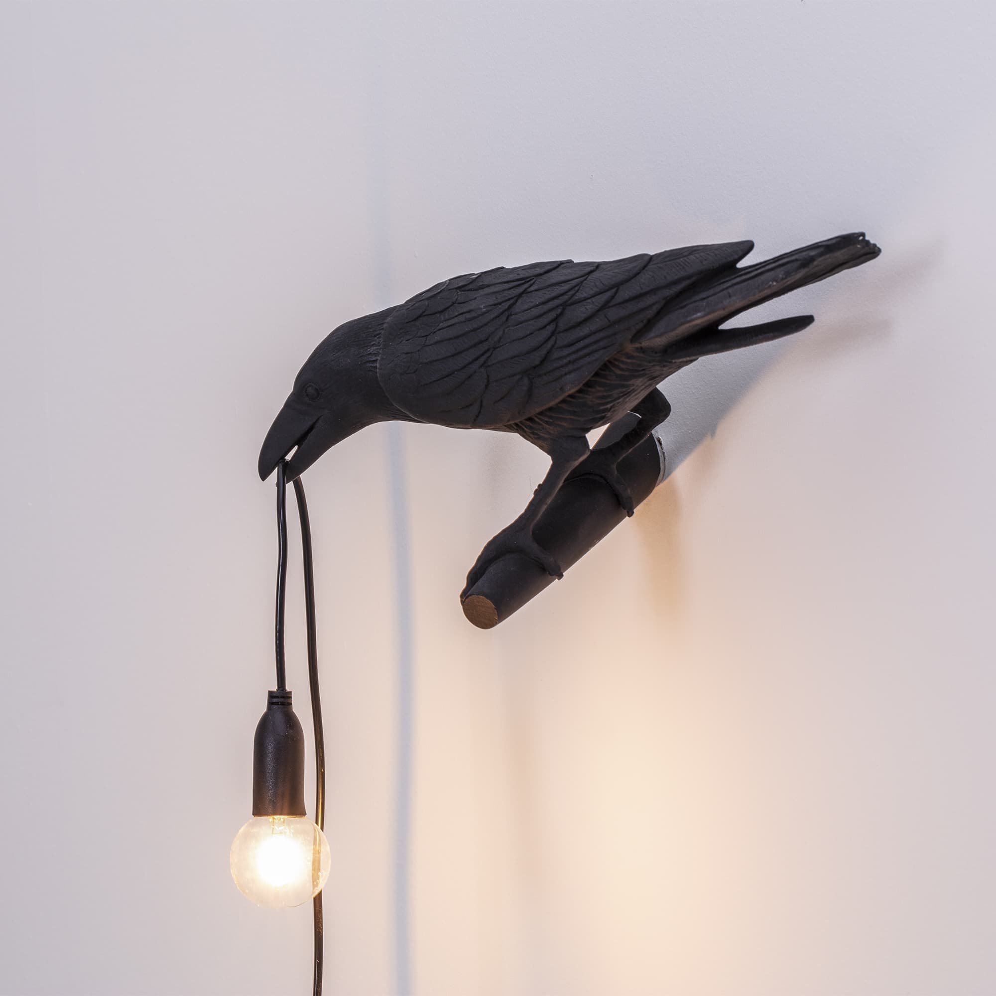 Настенный светильник Seletti Bird Lamp Black Looking Left — фото 4
