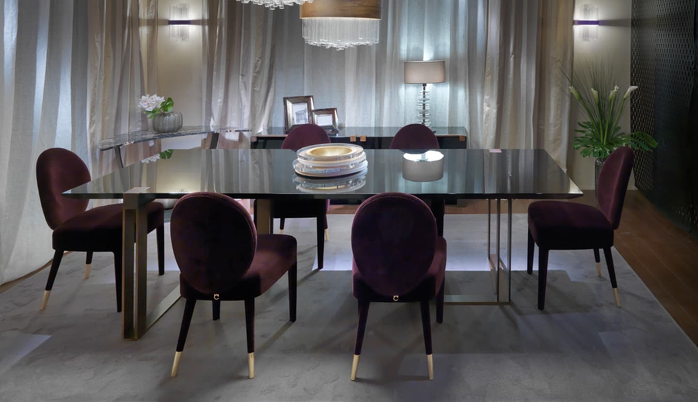 Обеденный стол Paolo Castelli Black and Gold dining table