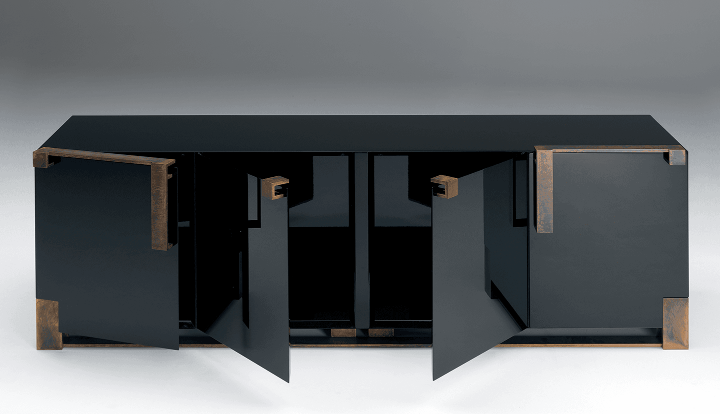 Тумба Paolo Castelli BLACK & GOLD LOW CABINET — фото 3