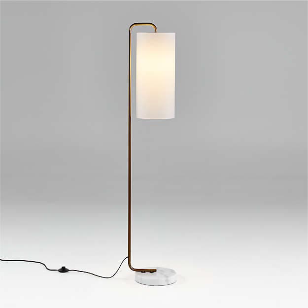 Торшер Crate and Barrel Oralee Glass Cylinder Floor Lamp