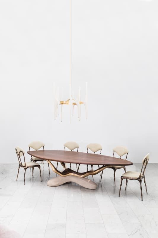Обеденный стол Markus Haase Bronze, Walnut, and Limestone Dining Table — фото 11