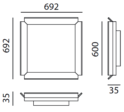 Настенно-потолочный светильник Artemide Architectural Gradian 600x600mm — фото 5
