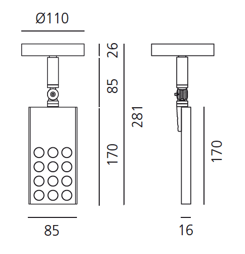 Трековый светодиодный светильник Artemide Architectural Pad 230V Track - 14,5W 4000K - 36° — фото 5