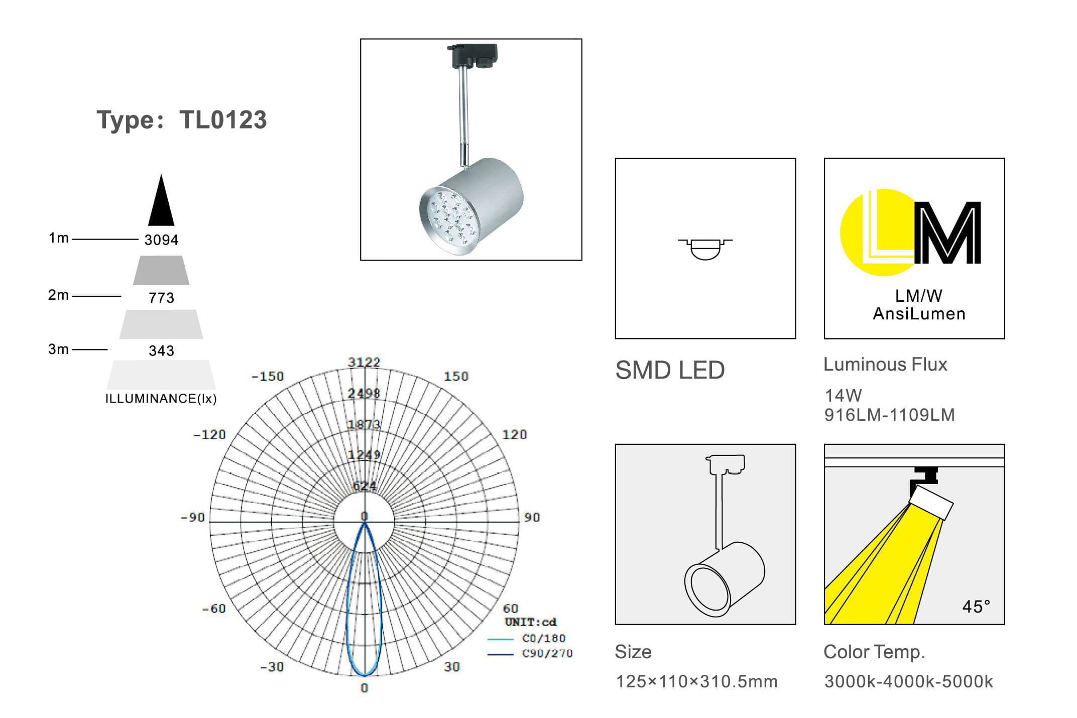 Трековый светодиодный светильник Limex Commeicial Track Light TL0123 — фото 2