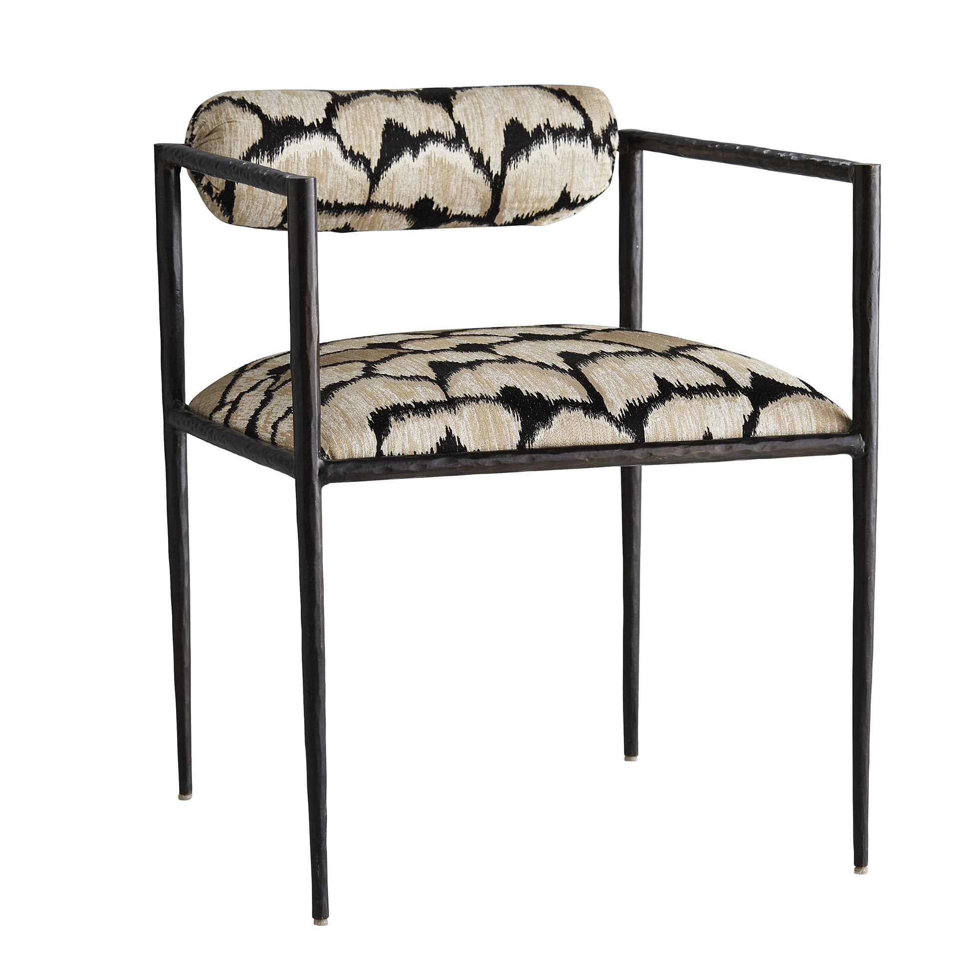 Стул с подлокотниками Arteriors Barbana Chair Ocelot Embroidery