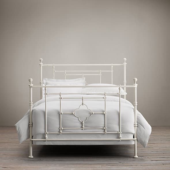 Restoration Hardware 19th C. Quatrefoil Iron Bed Distressed White — фото 2