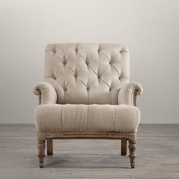Restoration Hardware Deconstructed Tufted Roll Arm Chair — фото 2