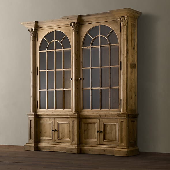 Книжный шкаф Restoration Hardware Palladian Salvaged Pine Double Library Bookcase — фото 2