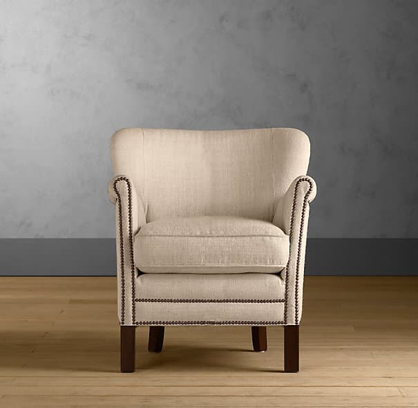 Кресло Restoration Hardware Professor's Upholstered Chair With Nailheads — фото 2