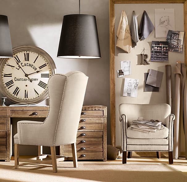 Кресло Restoration Hardware Professor's Upholstered Chair With Nailheads — фото 5