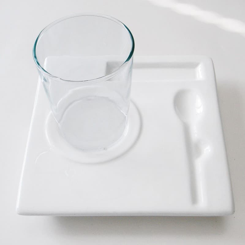 Керамический поднос со стеклянной чашкой Adriani & Rossi Ceramic tray with glass cup