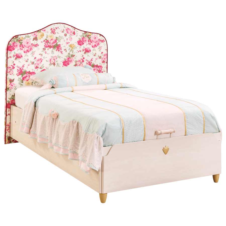 Кровать односпальная CILEK Flora Fabric Headed Bed With Base — фото 1