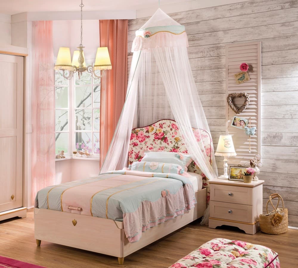 Кровать односпальная CILEK Flora Fabric Headed Bed With Base