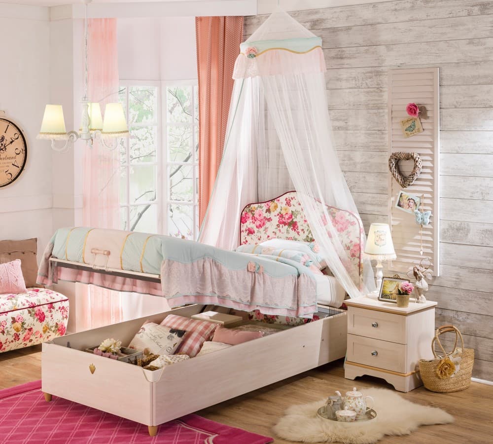 Кровать односпальная CILEK Flora Fabric Headed Bed With Base — фото 3