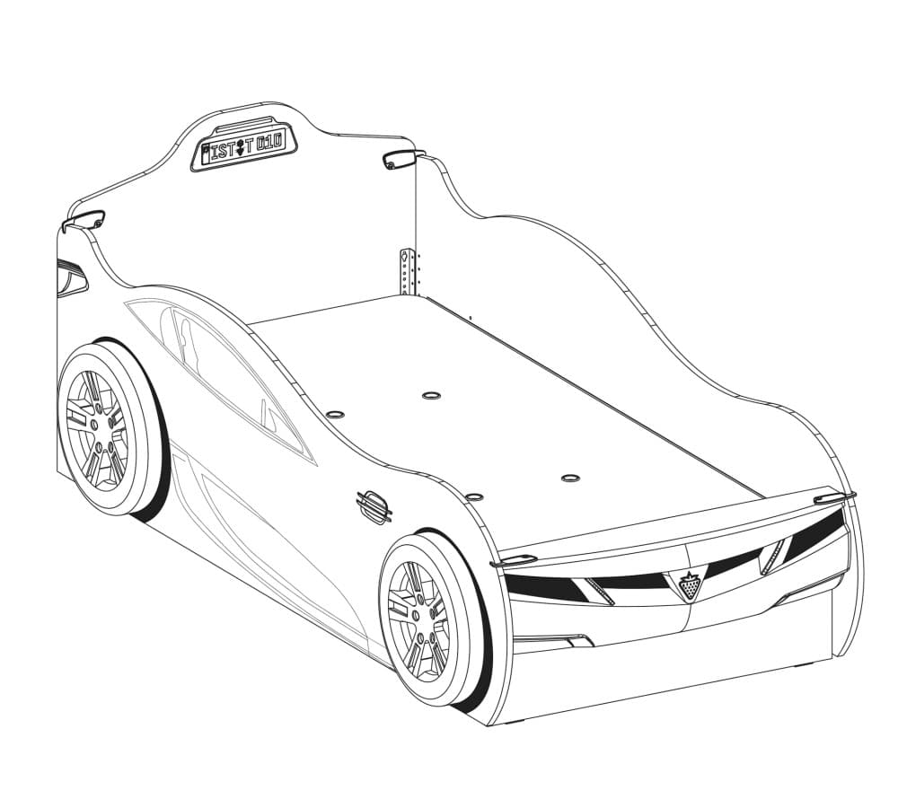 Детская кровать в виде машины CILEK Champion Racer Coupe с доп. кроватью — фото 6