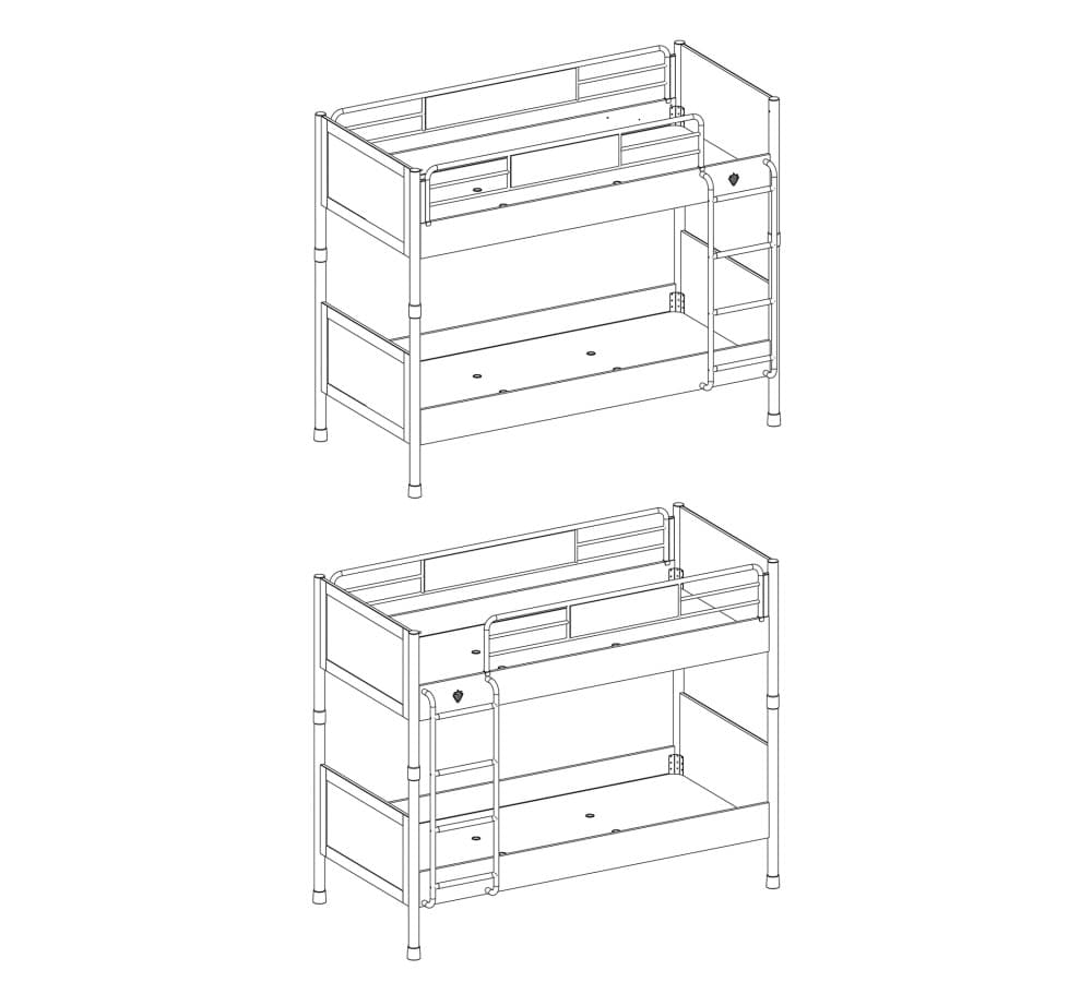 Кровать односпальная CILEK Royal двухъярусая (90x200 Cm) — фото 3