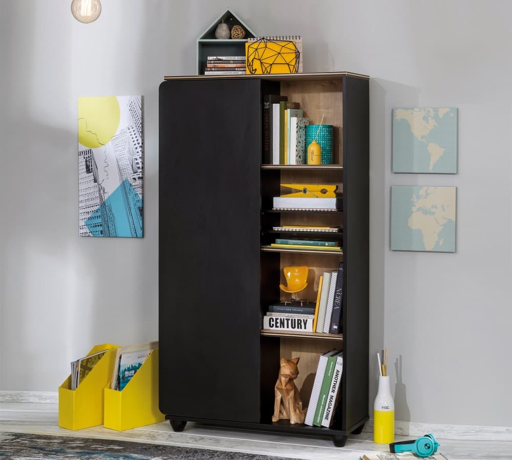 Шкаф CILEK Black Bookcase With Storage