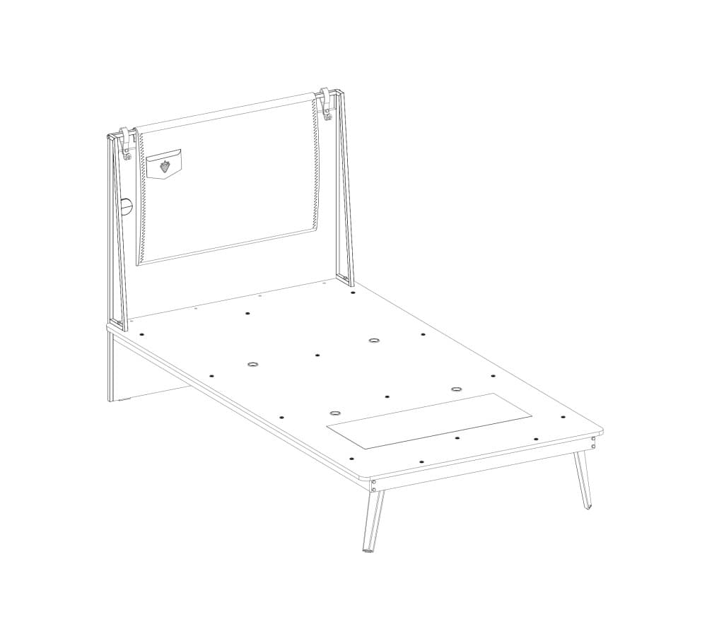 Кровать односпальная CILEK Dark Metal Line Bed — фото 4