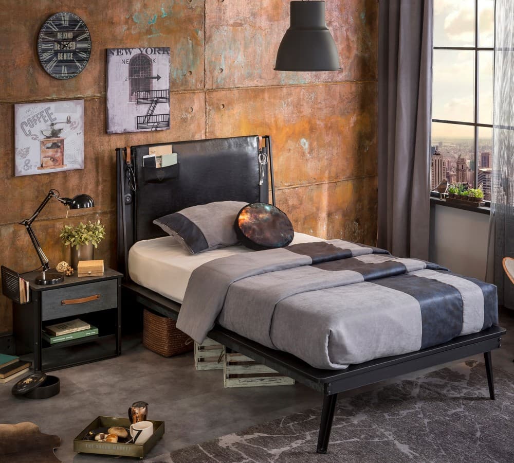 Кровать односпальная CILEK Dark Metal Line Bed