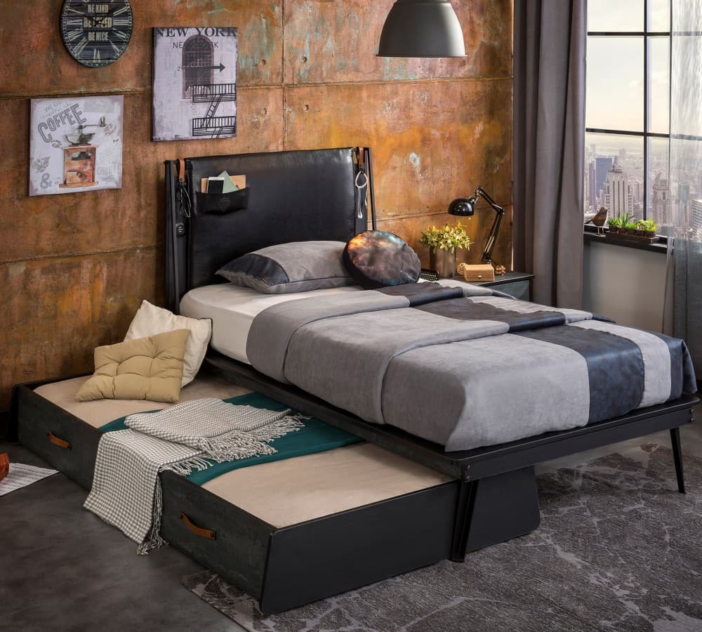 Кровать односпальная CILEK Dark Metal Line Bed — фото 3