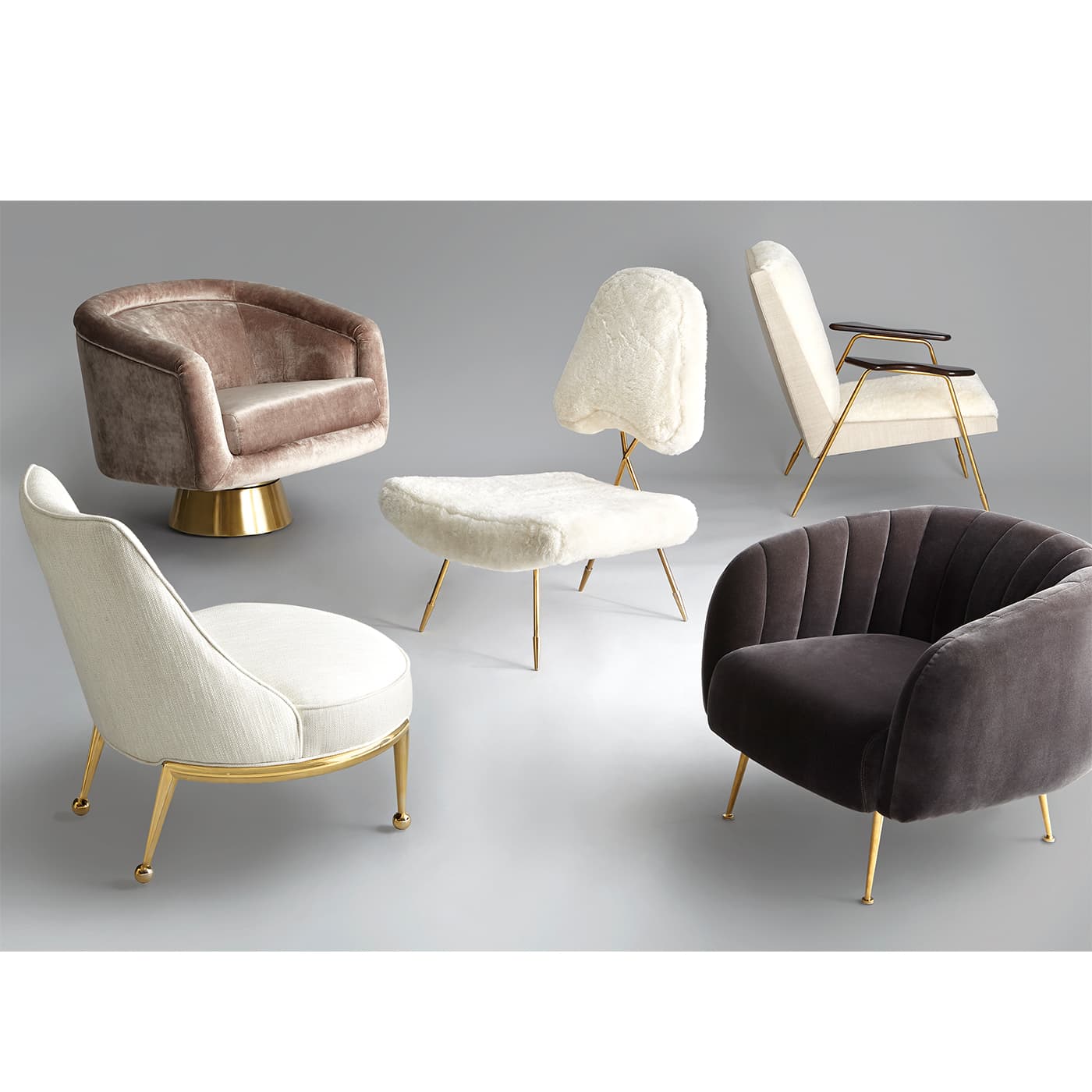 Кресло Jonathan Adler Bacharach Swivel Chair — фото 4